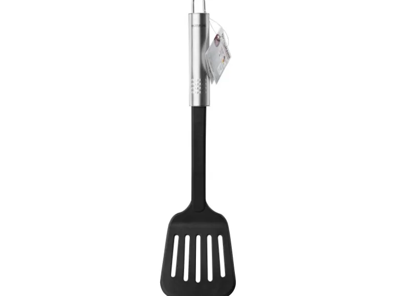 Fackelmann Schlitzwender mit Ovalgriff 32 cm Silber-Schwarz