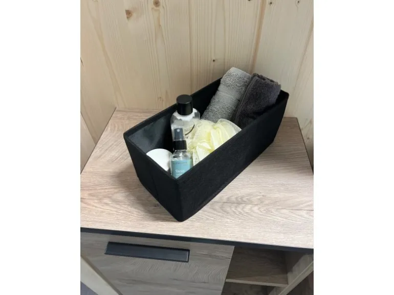 Fackelmann Universalkörbchen Textil 13 cm x 12 cm x 28 cm Schwarz