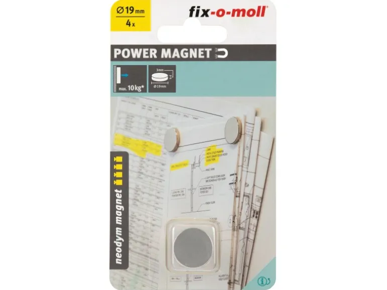 Fix-o-moll Magnetscheibe Neodym Ø 19 mm x 3 mm Silber