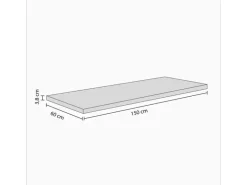 Flex-Well Arbeitsplatte Sonoma Eiche 150,5 cm x 60 cm x 3,8 cm