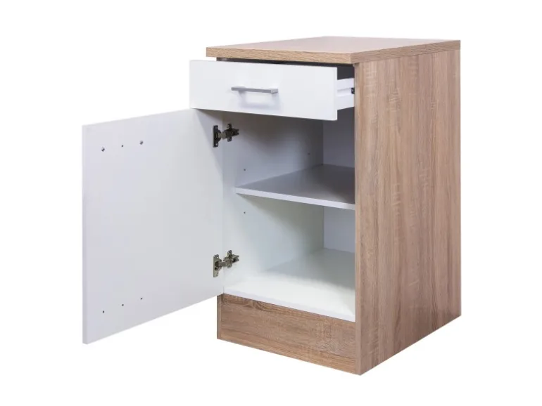 Flex-Well Classic Büroküche Florida 210 cm Weiß-Sonoma Eiche