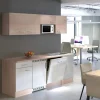 Flex-Well Classic Büroküche Florida 210 cm Weiß-Sonoma Eiche