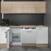 Flex-Well Classic Büroküche Florida 210 cm Weiß-Sonoma Eiche