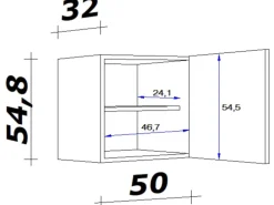 Flex-Well Classic Küchen-Oberschrank Nano 50 cm Buche Nachbildung