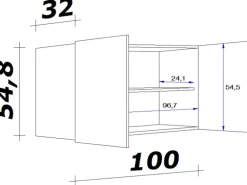 Flex-Well Classic Küchen-Oberschrank 100 cm Oslo Sonoma Eiche