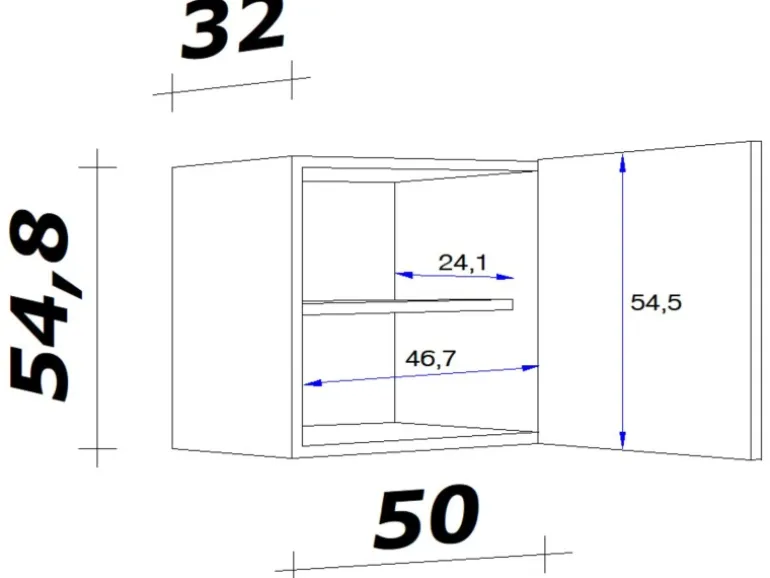 Flex-Well Classic Küchen-Oberschrank Speed 50 cm Weiß