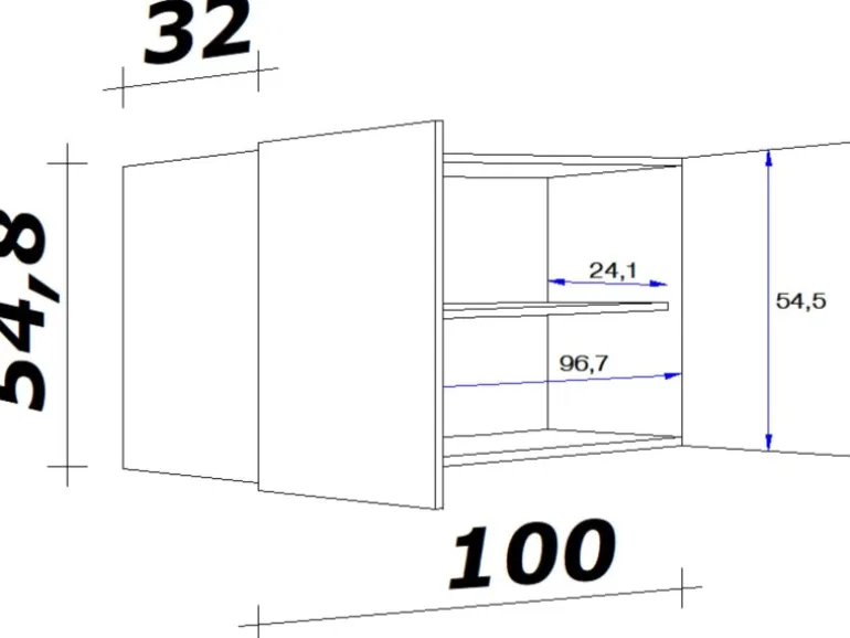 Flex-Well Classic Küchen-Oberschrank Florida 100 cm x 55 cm Sonoma Eiche