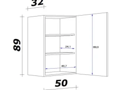 Flex-Well Classic Küchen-Oberschrank Nano 50 cm x 89 cm Buche Nachbildung