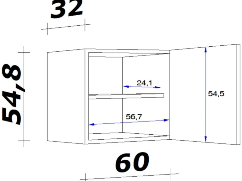 Flex-Well Classic Küchen-Oberschrank Nano 60 cm Buche Nachbildung