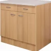 Flex-Well Classic Küchen-Unterschrank Nano 100 cm Buche Nachbildung
