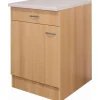 Flex-Well Classic Küchen-Unterschrank Nano 60 cm Buche Nachbildung