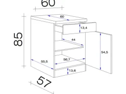 Flex-Well Classic Küchen-Unterschrank Nano 60 cm Buche Nachbildung