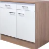 Flex-Well Classic Küchen-Unterschrank Florida 80 cm Weiß-Sonoma Eiche