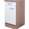 Flex-Well Classic Küchen-Unterschrank Florida 40 cm Weiß-Sonoma Eiche