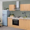 Flex-Well Classic Küchenzeile Nano 210 cm Buche Nachbildung