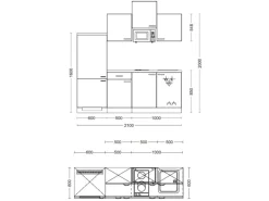 Flex-Well Classic Küchenzeile Nano 210 cm Buche