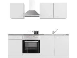 Flex-Well Classic Küchenzeile Lucca 210 cm Weiß matt - Caledonia