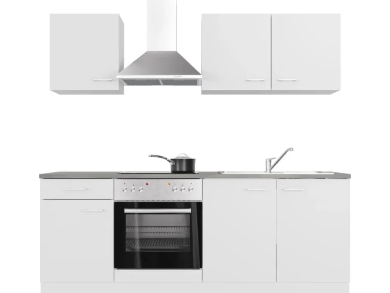 Flex-Well Classic Küchenzeile Lucca 210 cm Weiß matt - Caledonia
