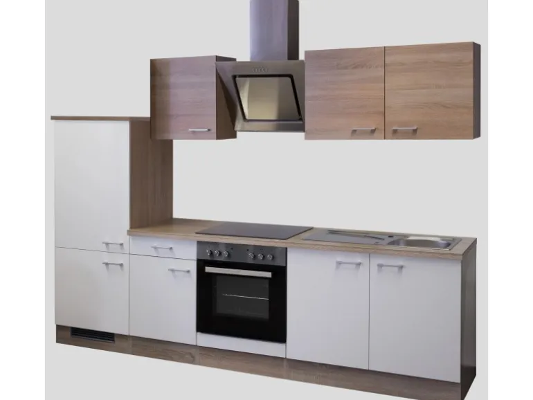 Flex-Well Classic Küchenzeile Florida 270 cm Sonoma Eiche-Weiß-Sonoma Eiche