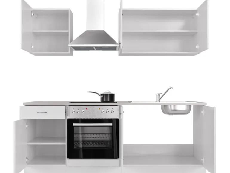Flex-Well Classic Küchenzeile Wito 210 cm Weiß