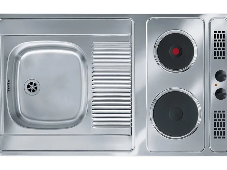 Flex-Well Classic Miniküche Wito 100 cm mit Pantryauflage Weiß