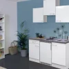 Flex-Well Classic Singleküche Lucca 150 cm Weiß matt - Caledonia