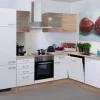 Flex-Well Classic Winkelküche Florida 280 cm ohne E-Geräte Sonoma Eiche-Weiß