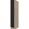 Flex-Well Exclusiv Apotheker-Hochschrank Capri 30 cm Schwarz Matt-Endgrain Oak