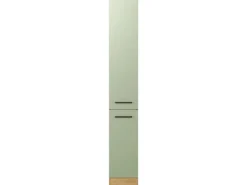 Flex-Well Exclusiv Küchenapothekerhochschrank Cara 30cm Schilfgrün-Artisan Eiche
