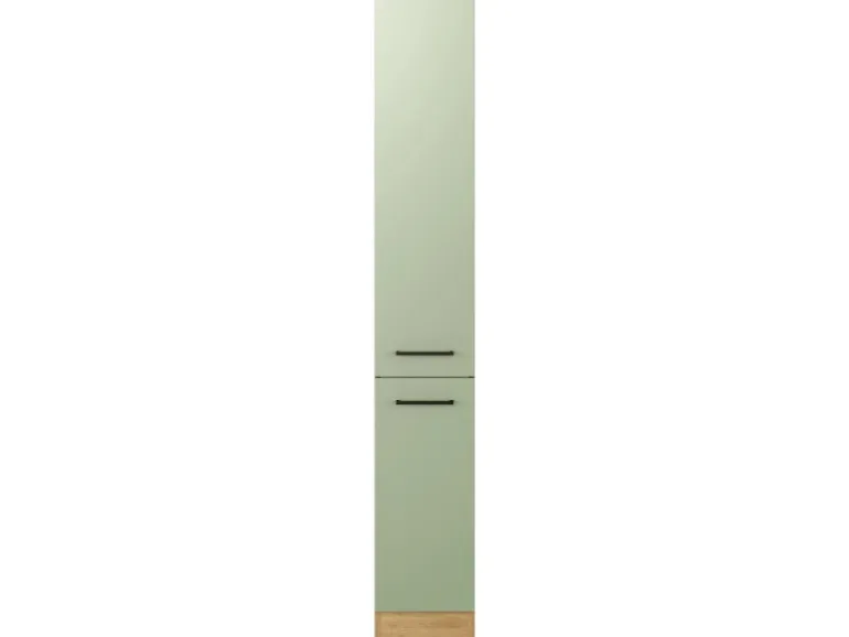 Flex-Well Exclusiv Küchenapothekerhochschrank Cara 30cm Schilfgrün-Artisan Eiche