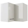 Flex-Well Exclusiv Küchen-Eck-Hängeschrank Lund 60x60cm Lichtgrau gl.-Rauchgrau