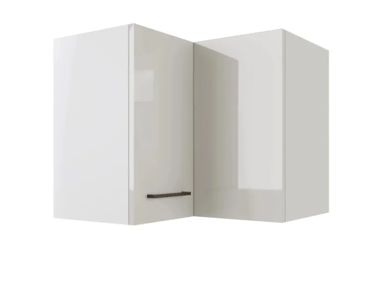 Flex-Well Exclusiv Küchen-Eck-Hängeschrank Lund 60x60cm Lichtgrau gl.-Rauchgrau