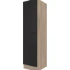 Flex-Well Exclusiv Küchen-Geschirrschrank Capri 50 cm Schwarz Matt-Endgrain Oak