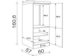 Flex-Well Exclusiv Küchen-Geräteumbauschrank Joelina 60 cm Weiß