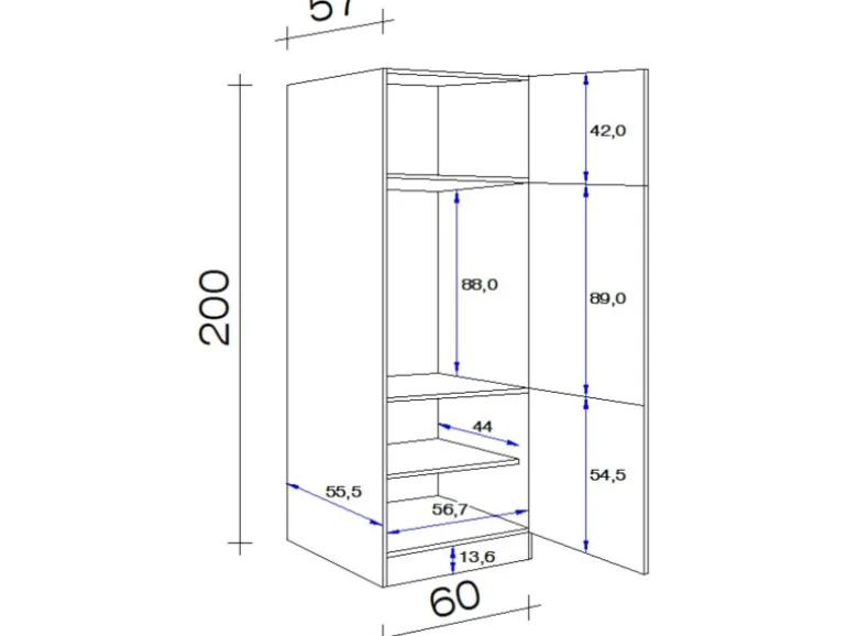Flex-Well Exclusiv Küchen-Geräteschrank Cara 60x200cm Schilfgrün matt-Artisan E.