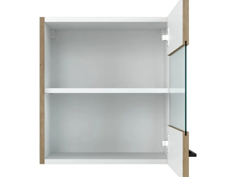 Flex-Well Exclusiv Küchen-Glas-Oberschrank Cara 50cmx55cm Artisan Eiche