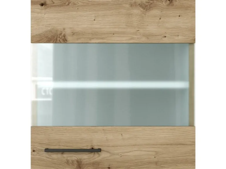 Flex-Well Exclusiv Küchen-Glas-Oberschrank Cara 50cmx55cm Artisan Eiche
