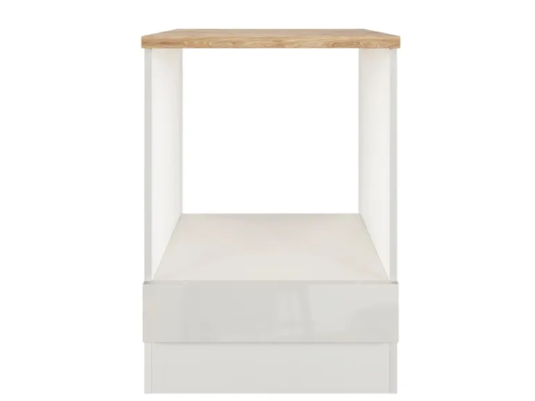 Flex-Well Exclusiv Küchen-Herdumbauschrank Lund 60 cm Lichtgrau glänzend