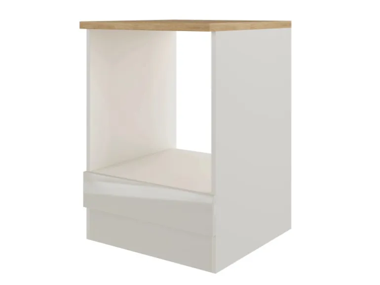 Flex-Well Exclusiv Küchen-Herdumbauschrank Lund 60 cm Lichtgrau glänzend