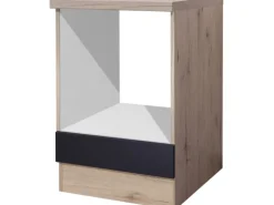 Flex-Well Exclusiv Küchen-Herdumbauschrank Lara 60 cm Anthrazit-San Remo Eiche