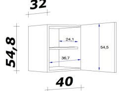 Flex-Well Exclusiv Küchen-Hängeschrank Lara 40 cm Anthrazit-San Remo Eiche