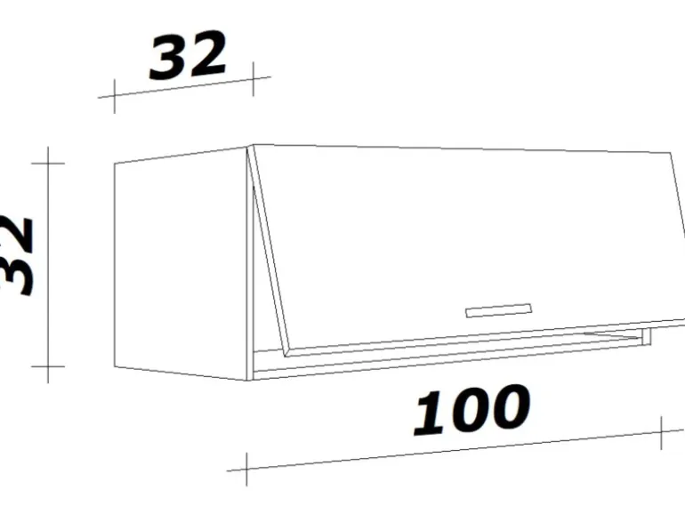 Flex-Well Exclusiv Küchen-Kurz-Oberschrank Morean 100x32cm Basaltgrau-San Remo