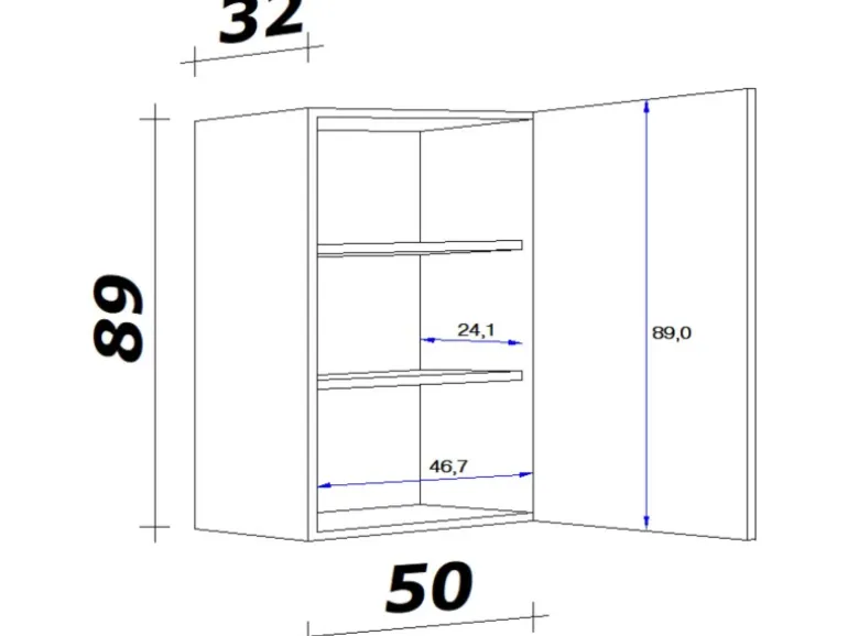 Flex-Well Exclusiv Küchen-Oberschrank Cara 50x 89cm Artisan Eiche Nachbildung