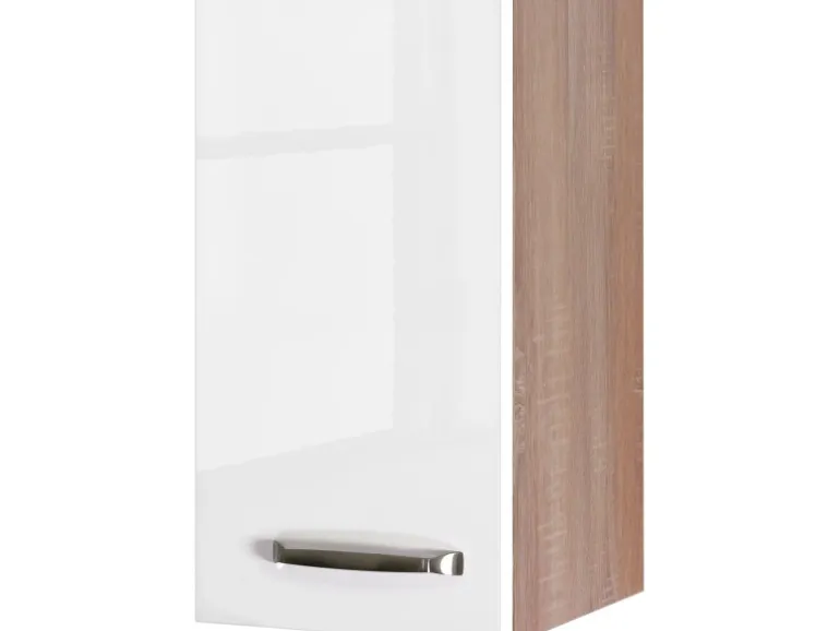Flex-Well Exclusiv Küchen-Oberschrank Valero 30x55cm Hochglanz Weiß-Sonoma Eiche