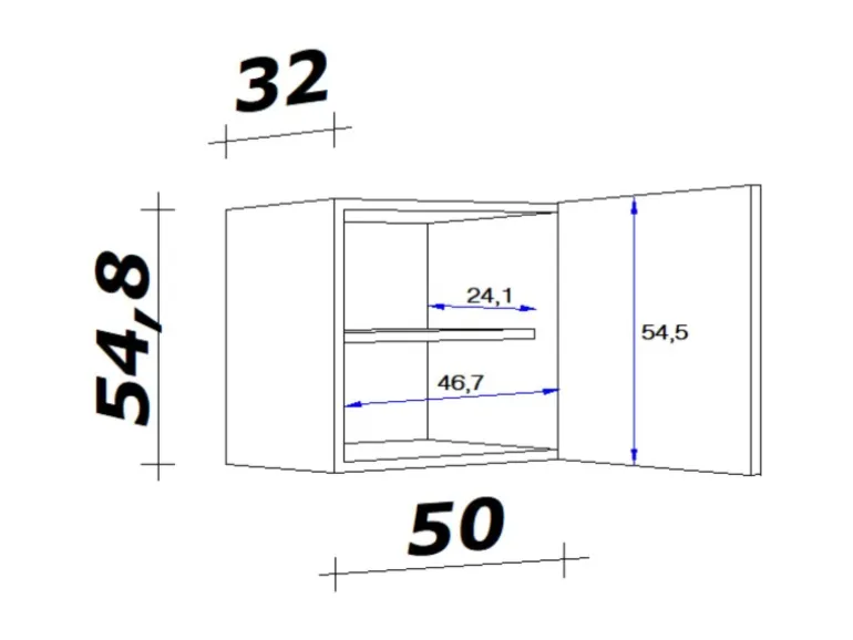 Flex-Well Exclusiv Küchen-Oberschrank Cara 50x 55cm Artisan Eiche Nachbildung