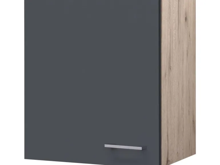 Flex-Well Exclusiv Küchen-Oberschrank Morena 50cm Basaltgrau matt-San Remo Eiche