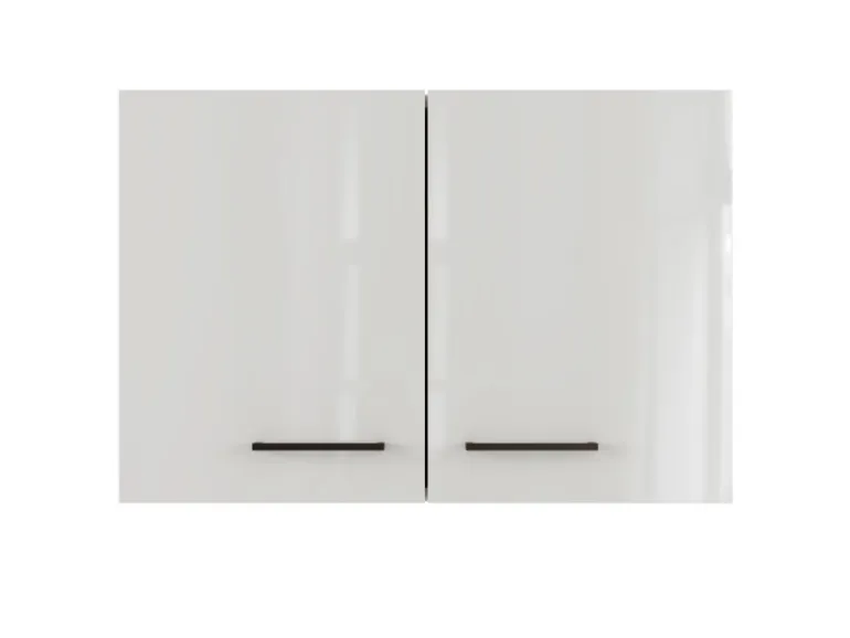Flex-Well Exclusiv Küchen-Oberschrank Lund 80x55cm Lichtgrau glänzend-Rauchgrau