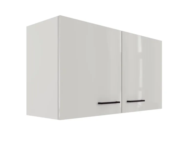 Flex-Well Exclusiv Küchen-Oberschrank Lund 100x55cm Lichtgrau glänzend-Rauchgrau