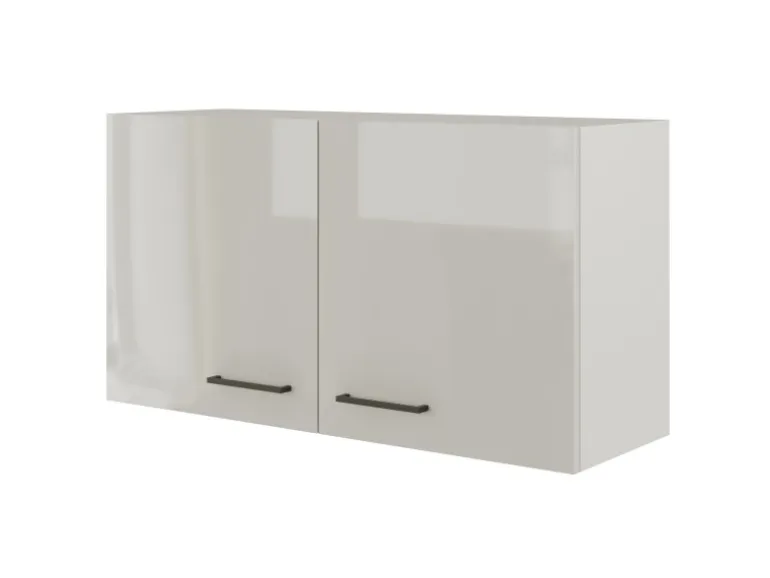 Flex-Well Exclusiv Küchen-Oberschrank Lund 100x55cm Lichtgrau glänzend-Rauchgrau