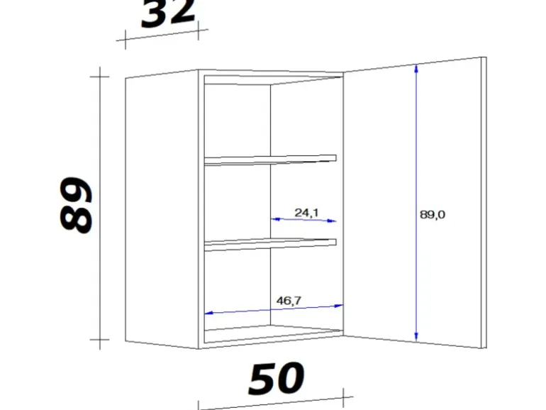 Flex-Well Exclusiv Küchen-Oberschrank Valero 50x89cm Hochglanz Weiß-Sonoma Eiche